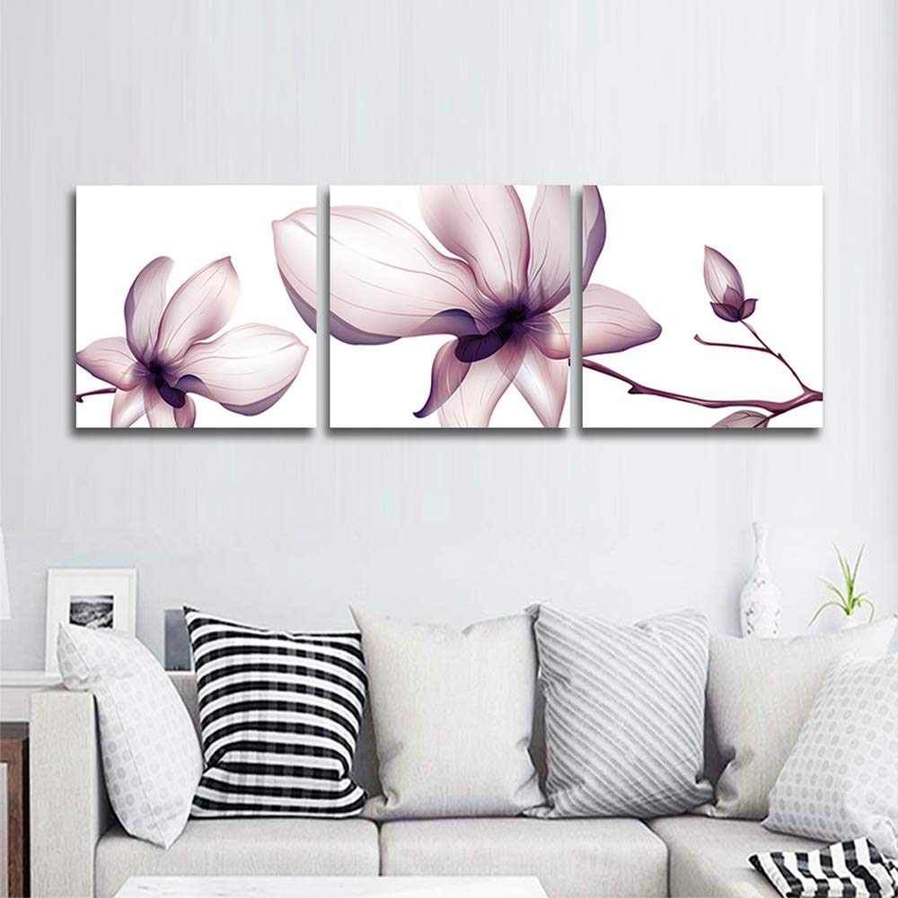 モダンアート 白い花の絵画セット アートパネル プラント 壁